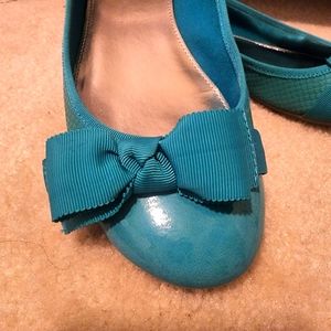 Alfani teal bow toe ballet flats